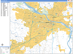 Little Rock Wall Map Basic Style 2026
